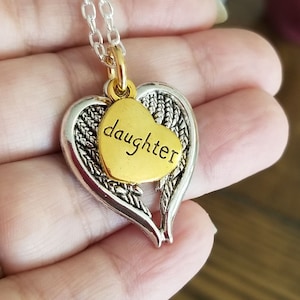 DAUGHTER In Heaven Necklace, Daughter In Memory, Daughter Memorial Gift, Daughter Loss, Mom Loss of Daughter Jewelry, Guardian Angel