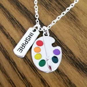 Artist Necklace, Art Palette Necklace, Art Lover Gift, Artist Gift, Artist Jewelry, Art Teacher Gift, Artist Necklace, Gifts for Artist