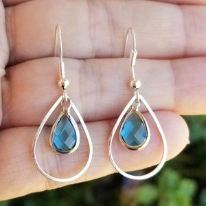 Silver Aquamarine Earrings, Aquamarine Earrings, Sterling Silver Aquamarine Jewelry, March Birthstone Earrings, Aquamarine Dangle Earrings