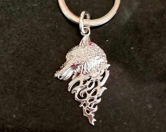 Wolf Keychain, Wolf Key Ring, Wolf Jewelry, Wolf Head, Wolves