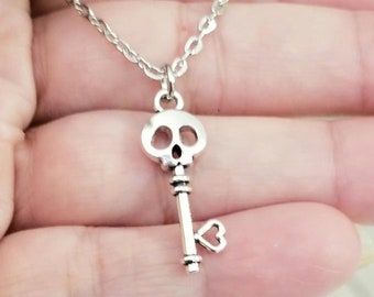 Skeleton Key Necklace, Skeleton Necklace, Key Necklace, Skeleton Key Earrings, Halloween Necklace, Skull Jewelry, Gothic, Day of the Dead
