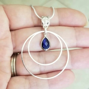 Blue Sapphire Necklace, Sterling Silver Sapphire Necklace, Sapphire Pendant, Sapphire Jewelry, September Birthstone, Sapphire, Gift for Her