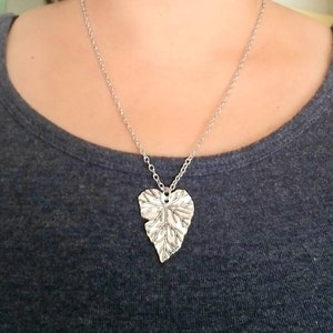 Silver Leaf Necklace, Leaf Pendant Necklace, Leaf Jewelry, Women&#39;s Necklace, Nature Lover, Botanical Jewelry, Leaf Charm, Boho, Nature