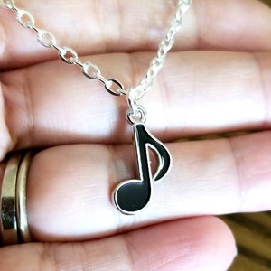 Achtste noot ketting, muzieknoot ketting, muziekleraar, muzieknoot sieraden, achtste noot sieraden, Steve Perry, muzikant cadeau, muzikanten