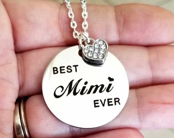 Mimi Necklace, Mimi Jewelry, Best Mimi Ever Necklace, Mimi Pendant, Mimi, Mimi Gift, Grandma, Grandma Necklace, Grandmother, Mimi Birthday