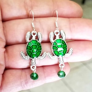 Silver Turtle Earrings, Sea Turtle Earrings, Womens Turtle Earrings, Turtle Jewelry, Turtle, Sea Life, Turtle Gifts, Turtles, Ocean