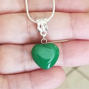 Jade-Halskette, Sterlingsilber Jade-Halskette, Jade-Herz-Halskette, Grüner Jade-Herz-Anhänger, grüner Anhänger, Herz-Jade-Anhänger, Geschenk für sie