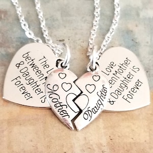 Silver 2pc Mom Daughter Necklace Set, Mom Daughter Jewelry, Mom Daughter Gift Set, Mother and Daughter Jewelry Set, Gifts for Daughter