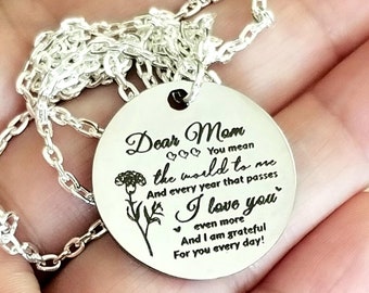 Collana per la mamma in argento, collana per la mamma, gioielli per la mamma, regalo per la mamma, regalo per la madre della sposa, regalo di compleanno per la mamma, regalo per la festa della mamma, ciondolo per la mamma