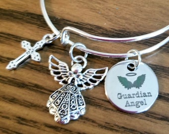 Guardian Angel Bracelet, Angel Jewelry, In Memory Gift, Memorial Bracelet, Loss of Loved One, Angel, Angels, Guardian Angel Gift,
