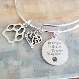 Silver Pet Memorial Bracelet, Pet Loss Charm Bracelet, Rainbow Bridge Gift, Pet Memorial Gift, Dog Loss Jewelry, Dog Keepsake Gift, Pets