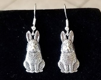 Cute Silver Bunny Earrings, Easter Earrings, Bunny Earrings, Bunny Jewelry, Rabbit Earrings, Silver Bunny Earrings, Silver Rabbit Earrings