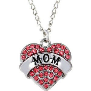 Silver Mom Pendant Necklace, Mom Jewelry, Necklace for Mom, Mom Gift from Son, Mom Gift from Daughter, Gifts for Mom, Mother&#39;s Day Gift