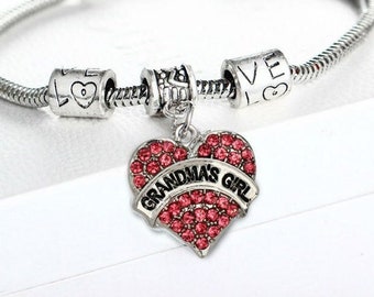 Silver GRANDMA'S GIRL Bracelet, Granddaughter Bracelet, Granddaughter Gift, Granddaughter Jewelry, Granddaughter Gift from Grandma