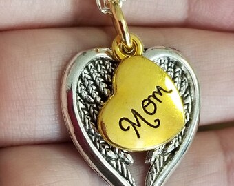 MOM Loss Necklace, Mom In Heaven Necklace, Mom In Memory Gift, Mom Loss Gift for Daughter, Mom Loss Daughter Gift, Mom Passing Gift