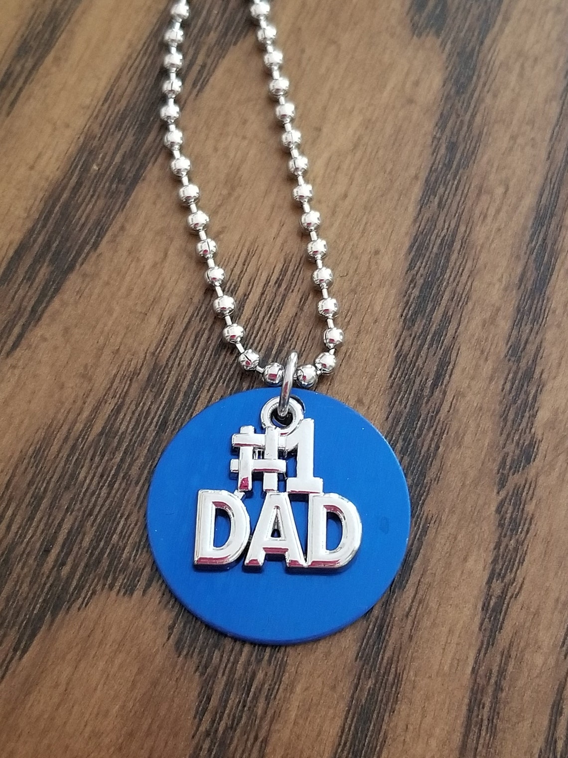Silver 1 Dad Necklace Dad Gift Dad Jewelry Men's Etsy
