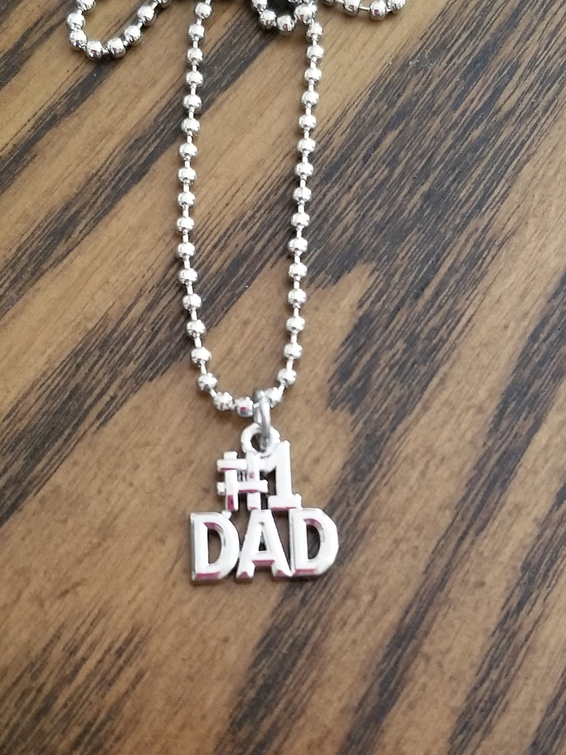 Silver 1 Dad Necklace Dad Jewelry Men's Necklace Dad Etsy