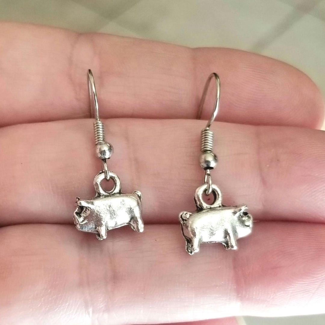 Orecchini a forma di maiale volante, in argento Sterling, idea regalo