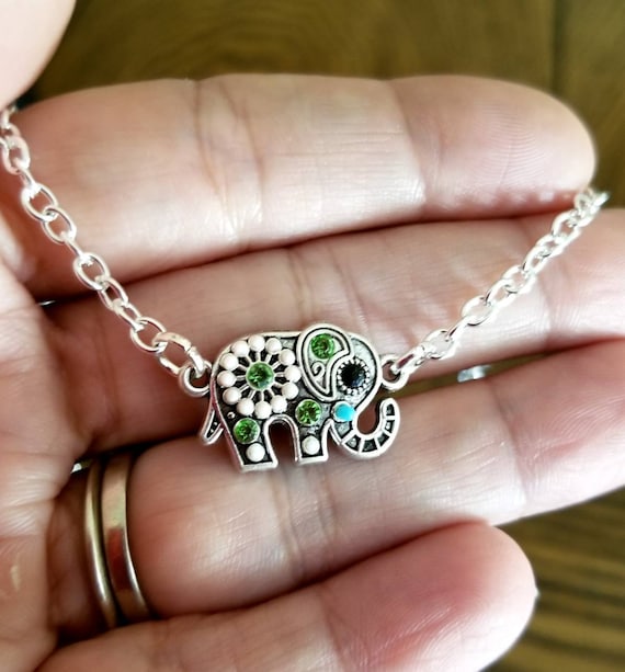 Collar De Plata De Ley Para Mamá Y Bebé Elefante: Regalo Para Mamá