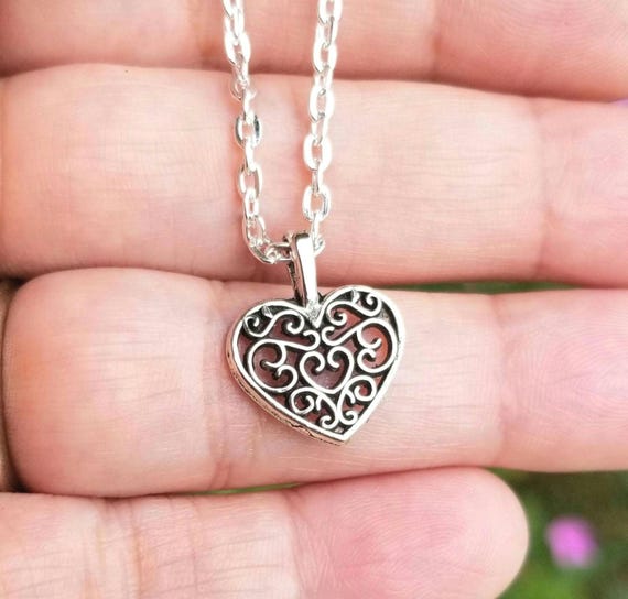 amor Collana con ciondolo da donna, in argento Sterling 925, con zirconi : amor