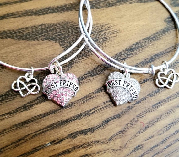SMARGO - 2 Braccialetti Con Ciondoli Per La Migliore Amica Per Sempre