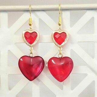 Orecchini Pendenti A Cuore Rosso Con Strass | Gioielli San Valentino Per Donna | Regalo Romantico