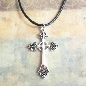 Silver Cross Necklace, Large Cross Necklace, Unisex, Large Cross Pendant, Stainless Steel Cross Necklace, Cross Jewelry, Religious, Gothic