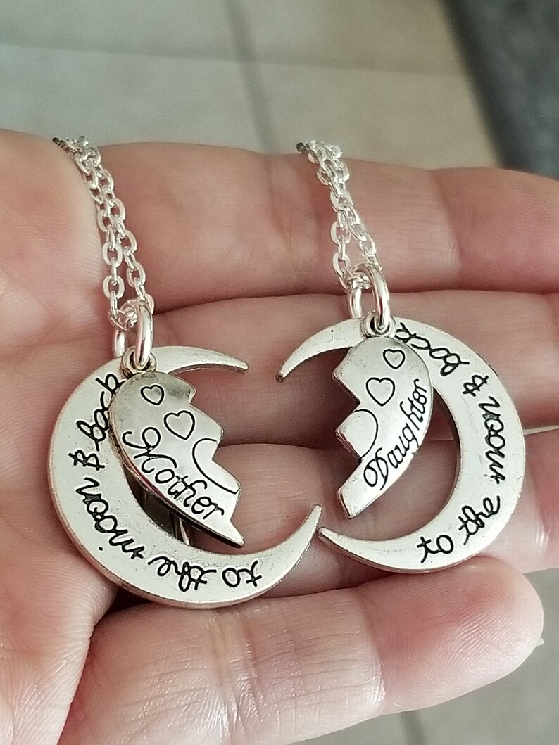 engraved mother daughter necklace