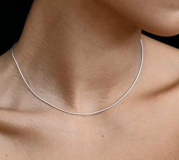 Sterling Silver Snake Chain Necklace, Unisex Silver Chain Necklace, Sterling Silver Necklace, Choker, Women's Necklace, Men's Necklace - Etsy Sterling Silver Snake Chain Necklace, Unisex Silver Chain Necklace, Sterling Silver Necklace, Choker, Women's Necklace, Men's Necklace - Etsy