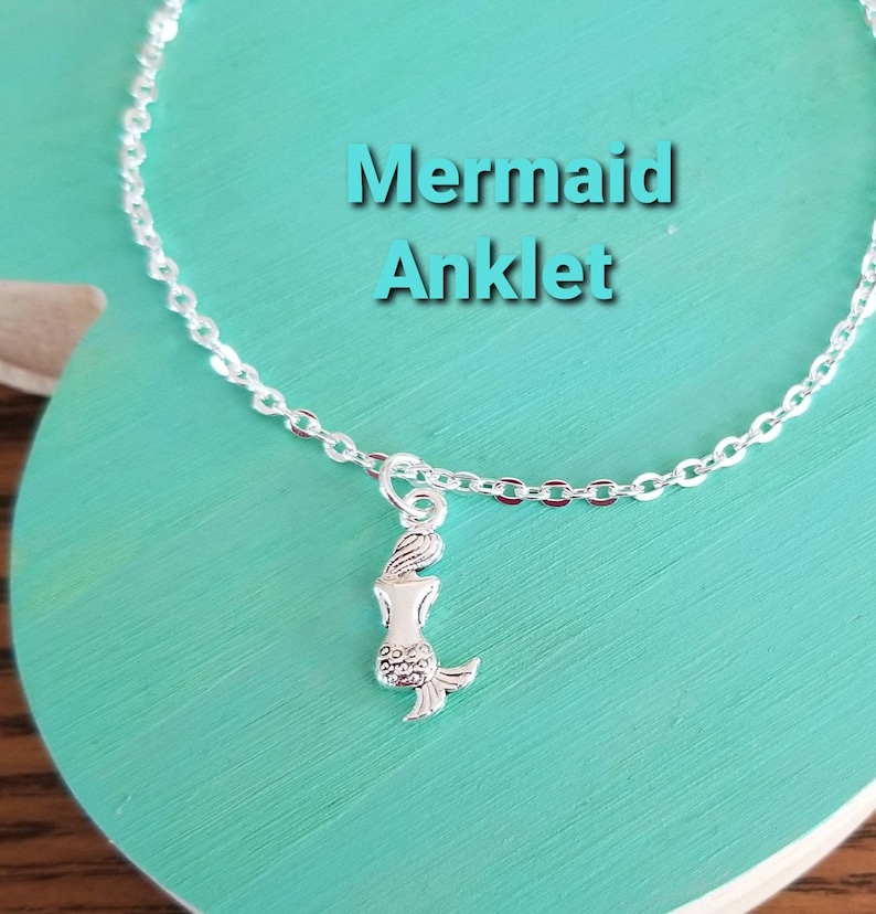 Sterling Silver Mermaid Anklet Mermaid Ankle Bracelet Ocean Etsy
