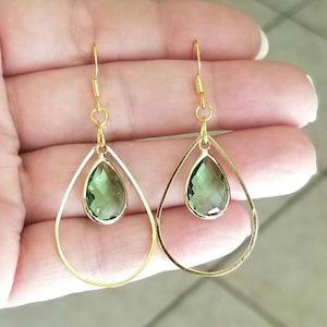 Peridot Earrings, 14k Gold Peridot Earrings, Peridot Dangle Earrings, Gold Dangle Earrings, August Birthstone, Green Gemstone Earrings