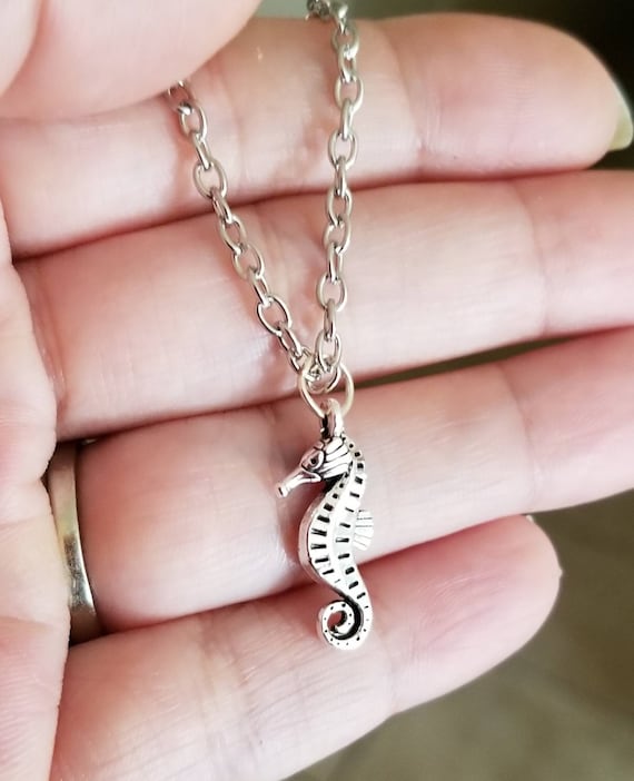 Silver Seahorse Anklet Seahorse Charm Ankle Bracelet Ocean Theme