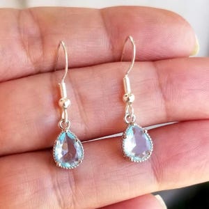 Sterling Silver Aquamarine Earrings, Silver Aquamarine Dangle Earrings, Aquamarine Jewelry, March Birthstone, Light Blue Gemstone Earrings