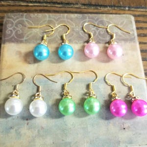Christmas Ornament Earrings, Ornament Dangle Earrings, Pearl Dangle Earrings, Christmas Jewelry, Retro Christmas, Vintage Christmas Earrings