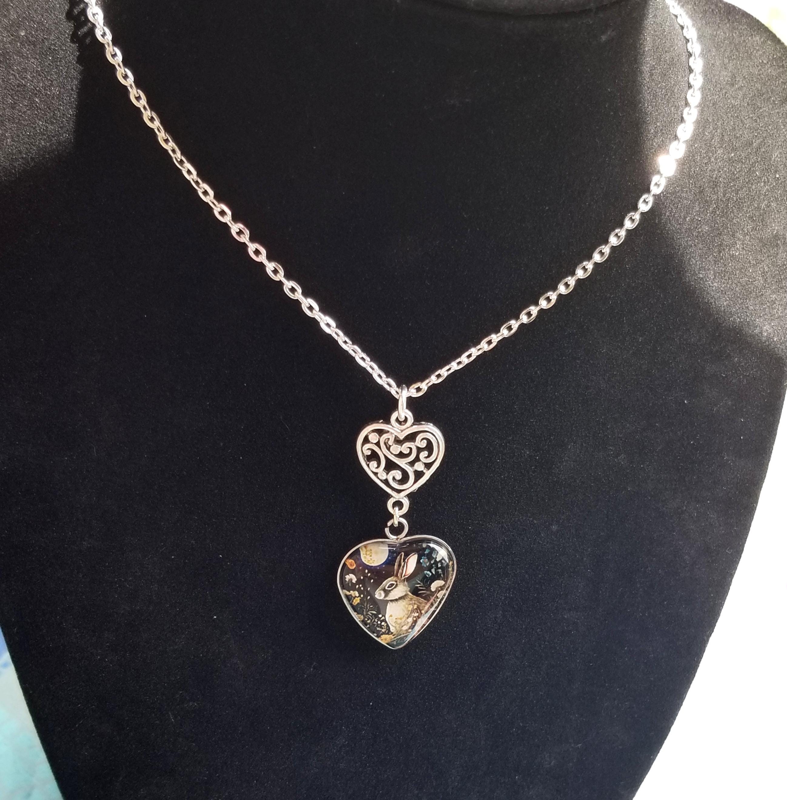 LYTOPTOP Collana Con Ciondolo Coniglietto Sulla Luna In Argento 925 Con Zirconia - Gioiello Animale Per Ragazze E Donne - 4