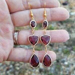 14k Gold Amethyst Earrings, Smoky Amethyst Earrings, Amethyst Dangle Earrings, Long Earrings, February Birthstone, Long Amethyst Earrings