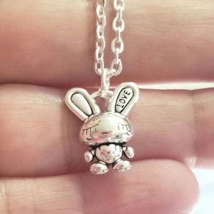 Silver Bunny Necklace, Bunny Necklace, Rabbit Necklace, Bunny Jewelry, Rabbit Jewelry , Rabbits, Bunnies, Easter Necklace, Easter