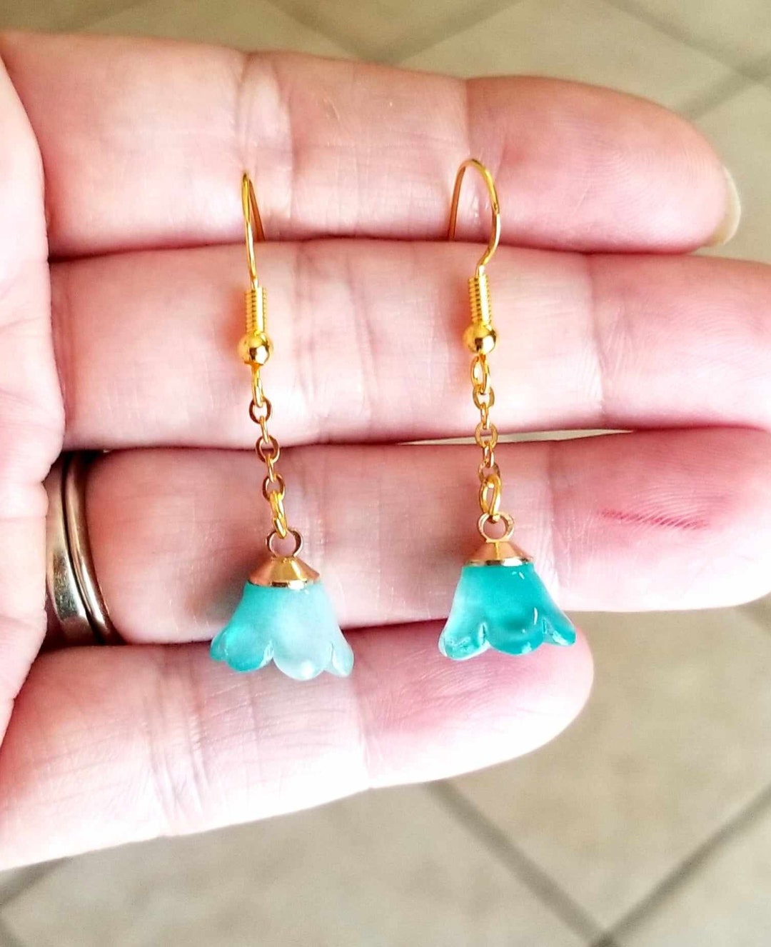Sterling Silver and 14K Gold Floral Earrings main image 1