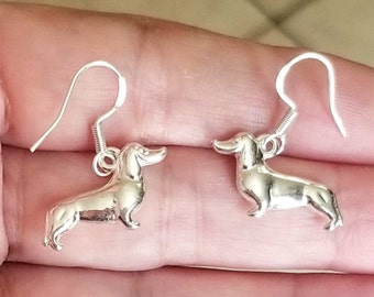 Sausage Dog Earrings, Dachshund Earrings, Silver Dachshund Earrings, Dachshund Jewelry, Dog Lover Gift, Wiener Dog, Dachshund Mom, Dogs