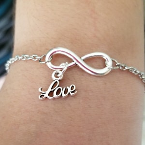 Silver Infinity Anklet, Infinity Ankle Bracelet, Silver Anklet, Chain Anklet, Women&#39;s Anklet, Infinity Jewelry, Love Charm, Body Jewelry