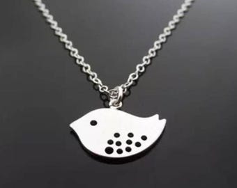 Silver Bird Necklace, Silver Birds Pendant, Dainty Bird Necklace, Bird Jewelry, Bird Charm Necklace, Bird Lover Gift, Birds, Gifts for Her