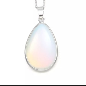 Sterling Silver Opal Stone Cabochon Necklace, Large Opal Pendant, Opal Cabochon Pendant, Gemstone Pendant, Opal Stone Jewelry, Chakra
