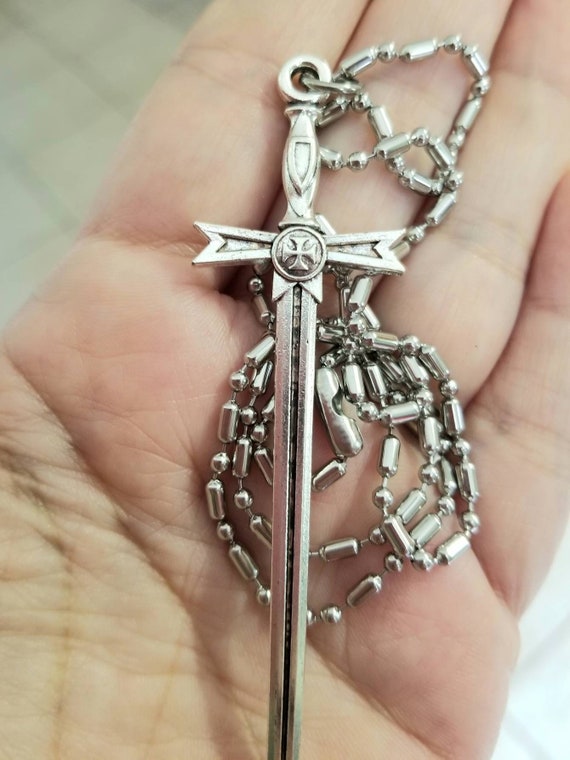 Knights Templar Necklace Knights Templar Sword Necklace Knights
