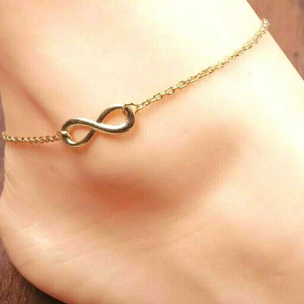 Gold Ankle Bracelet, Gold Infinity Anklet, Infinity Jewelry, Minimalist, Womens Anklet, Anklets for Teen, Foot Jewelry, Ankle Jewelry, Gift