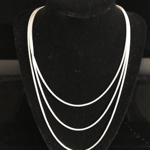 Sterling Silver Triple Strand Necklace, Liquid Silver Necklace, 3 Strand Silver Snake Chain, Womens Layered Necklace, Gift for Her, Dressy