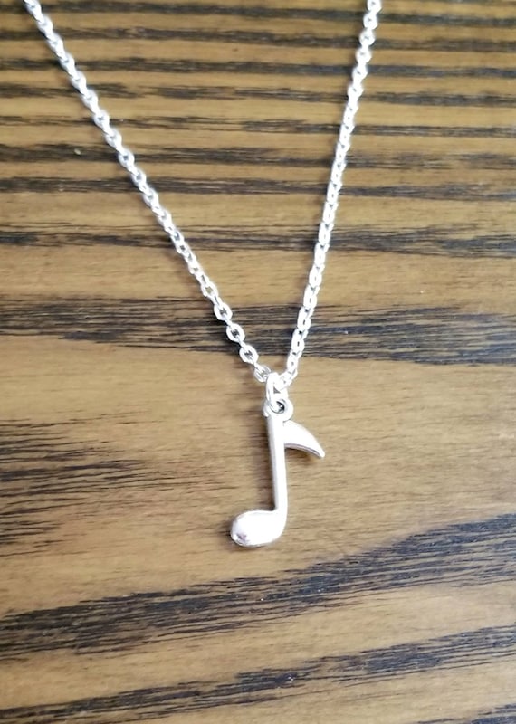 Silver music note necklace sale