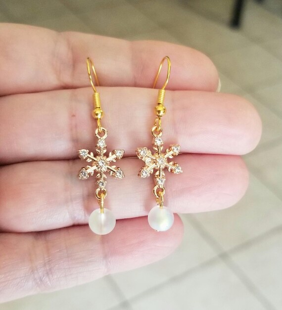 Snowflake earrings etsy hot sale