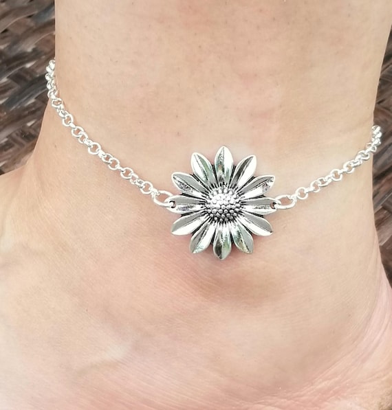 Silver sunflower bracelet discount