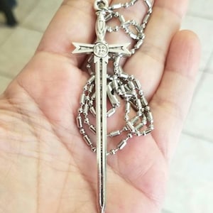 Knights Templar Necklace, Knights Templar Sword Necklace, Knights Templar Pendant, Mens Necklace, Gothic, Medieval, Knights Templar Jewelry