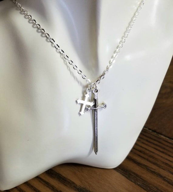 Orecchini a forma di spada in argento sterling 925, orecchini